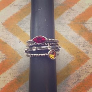 Lia Sophia Stacked Gemstone Rings